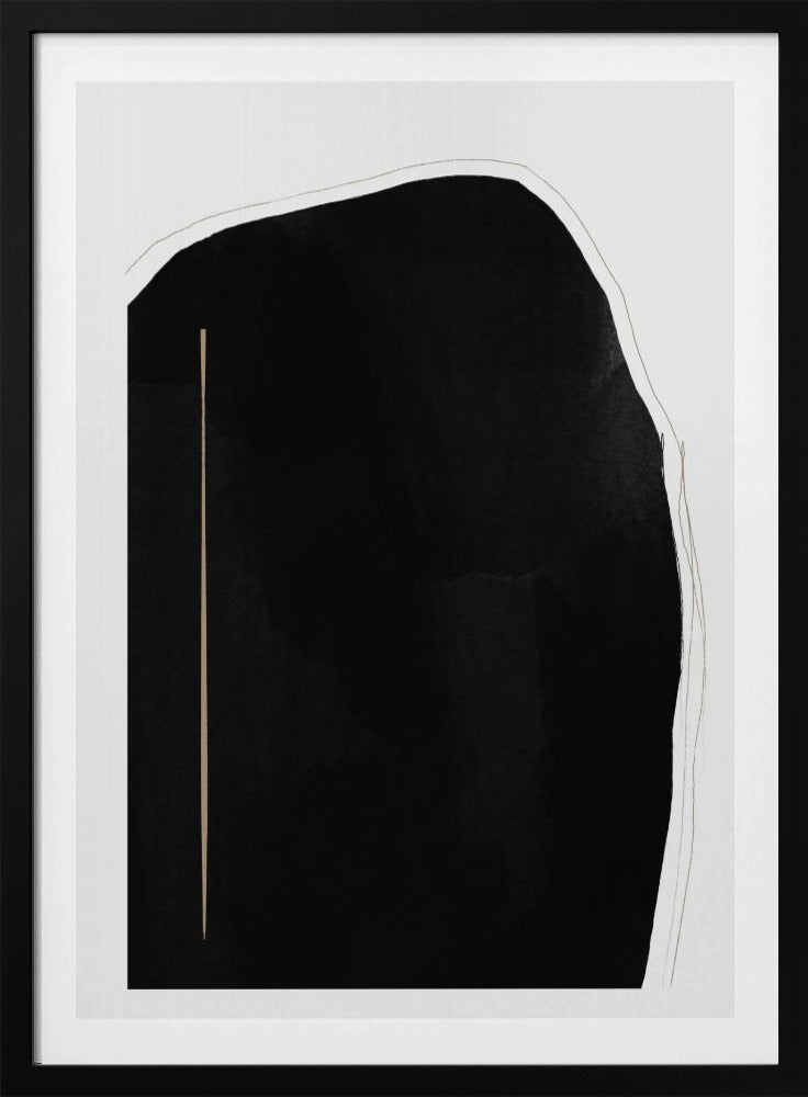 Irregular Black Shape With A Thin Vertical Line | Poster