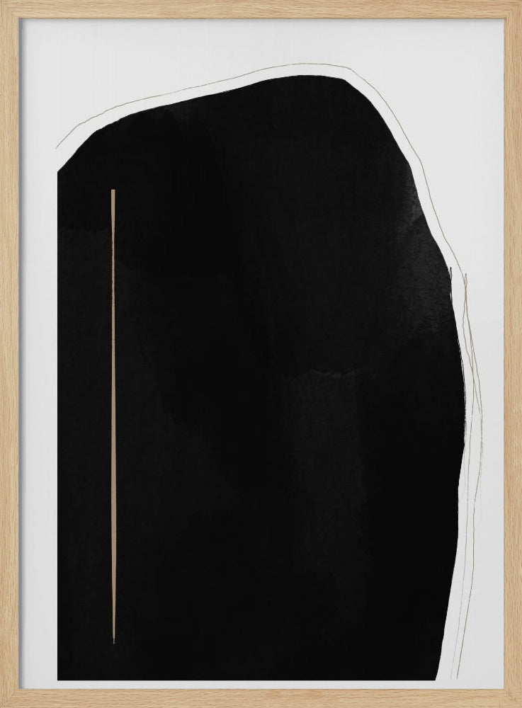 Irregular Black Shape With A Thin Vertical Line | Poster