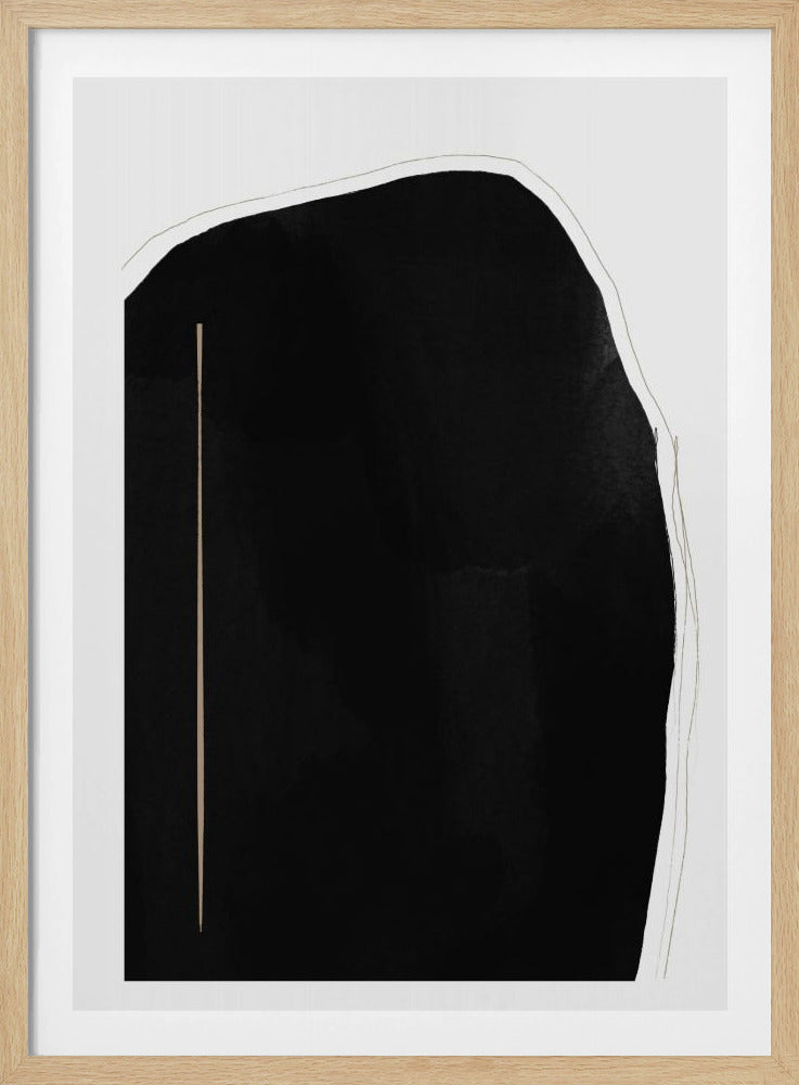 Irregular Black Shape With A Thin Vertical Line | Poster