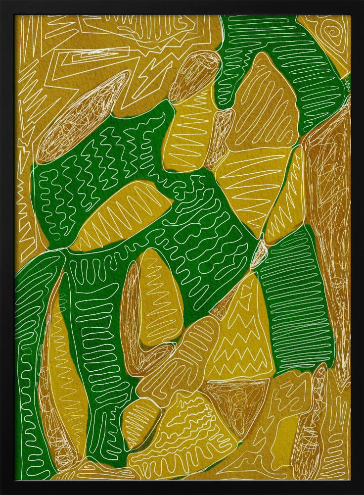 Gold and green abstract | Poster