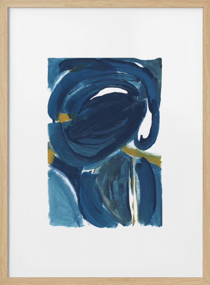 Navy Gold Abstract 2 | Poster