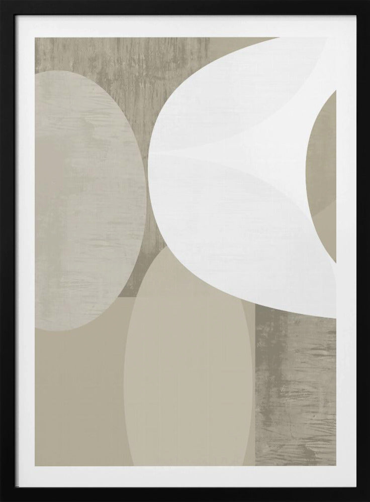 Black White Neutral Shapes 1 | Poster