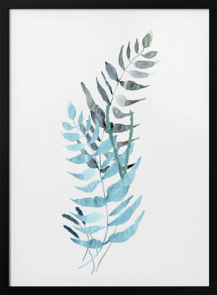 Blue Watercolour Flowers 1 | Poster