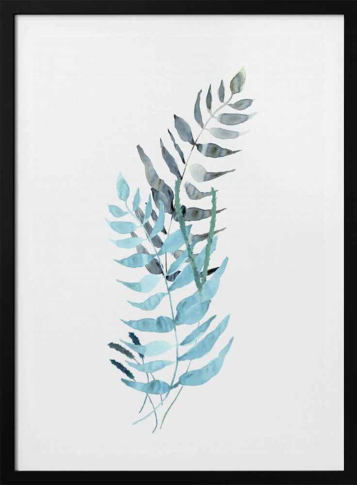 Blue Watercolour Flowers 1 | Poster