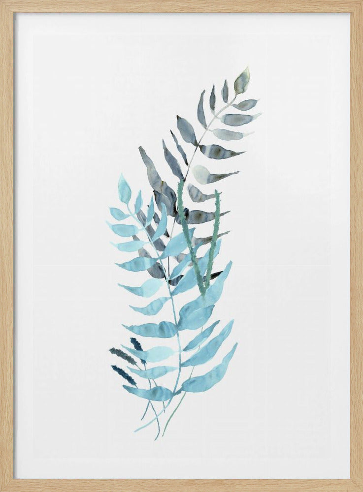 Blue Watercolour Flowers 1 | Poster