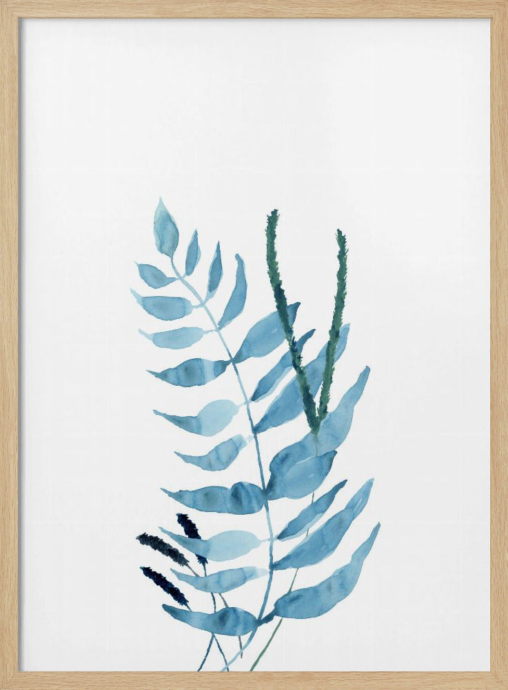 Blue Watercolour Flowers 2 | Poster