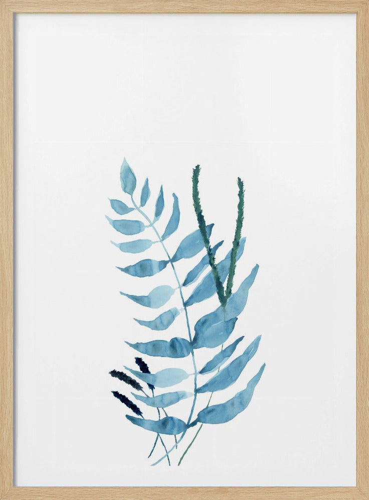 Blue Watercolour Flowers 2 | Poster