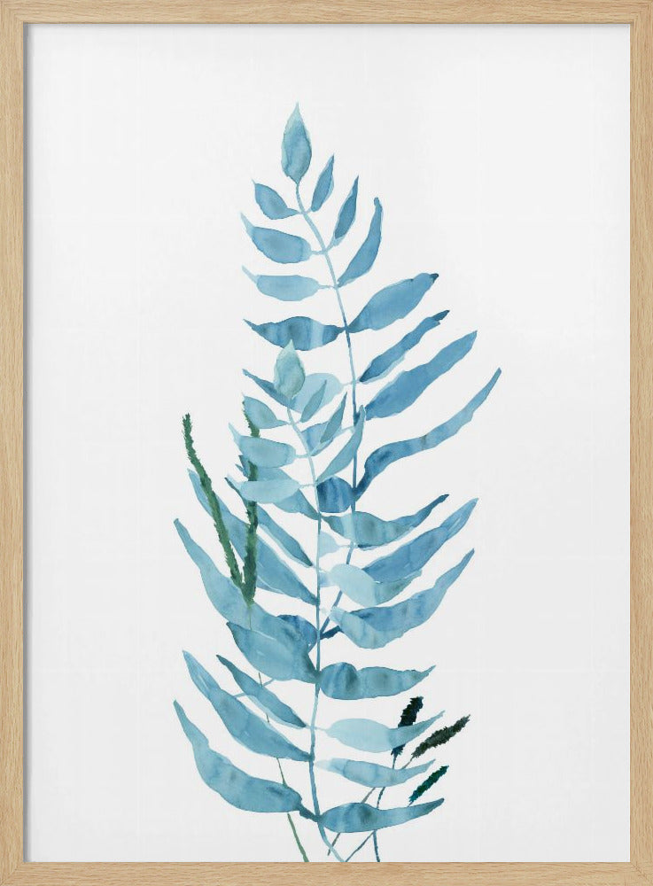 Blue Watercolour Flowers 3 | Poster