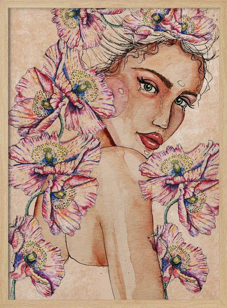 Woman wih Poppies | Poster