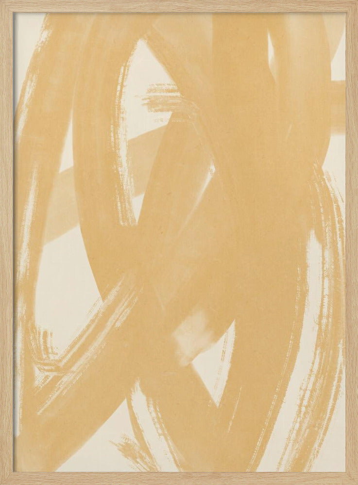 Dynamic Beige Brushstrokes | Poster