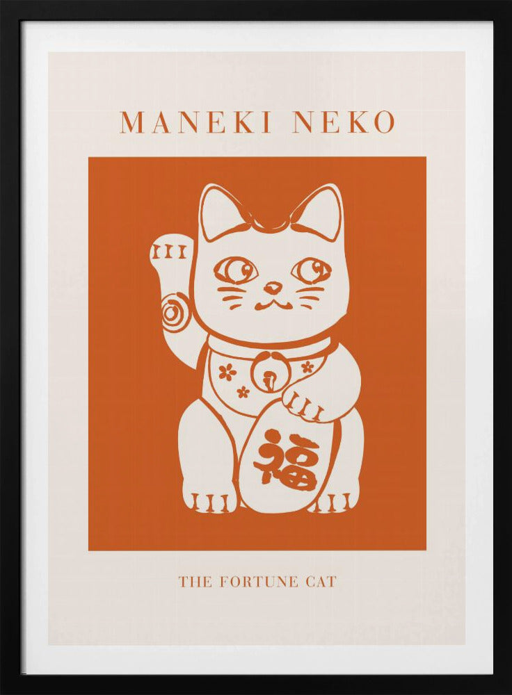 Maneki-neko Cat Orange | Poster