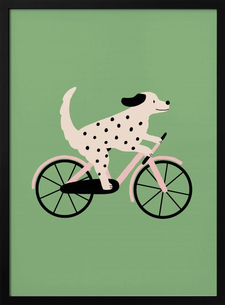 Spotted Dog Riding a Bicycle | Poster