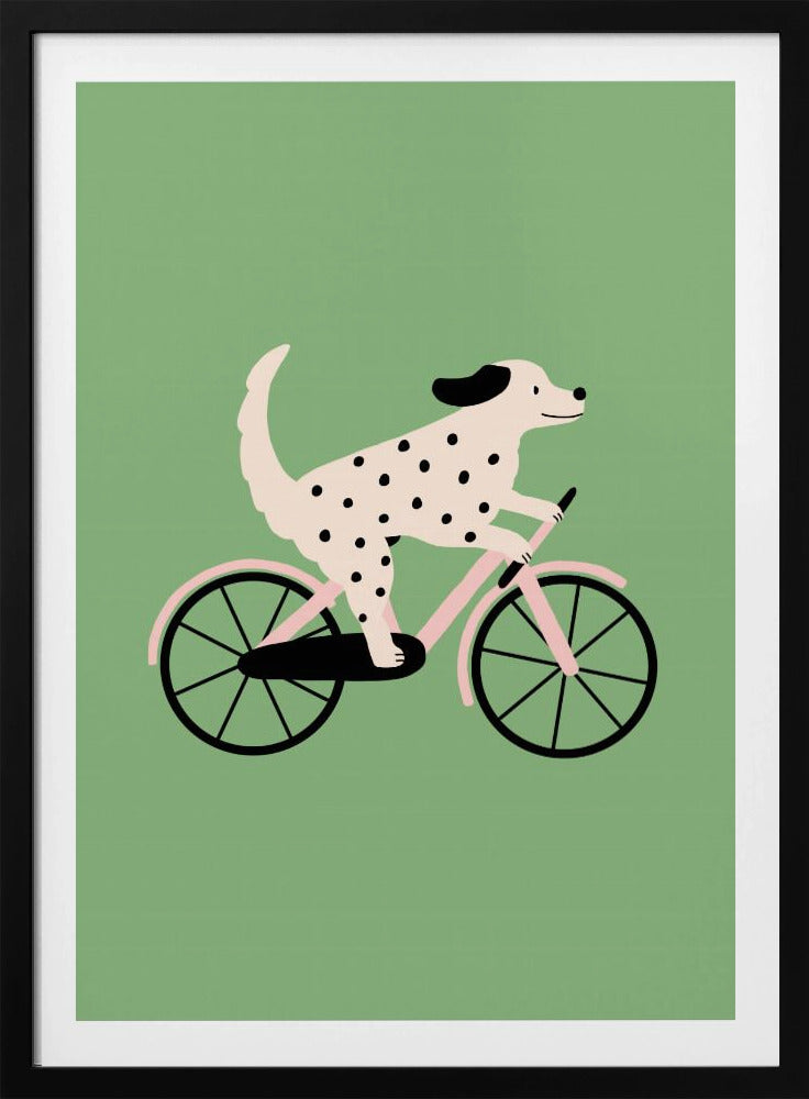Spotted Dog Riding a Bicycle | Poster