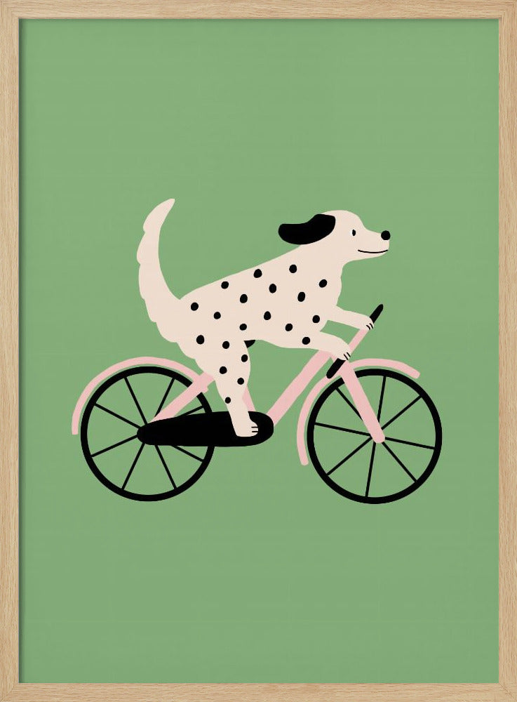 Spotted Dog Riding a Bicycle | Poster