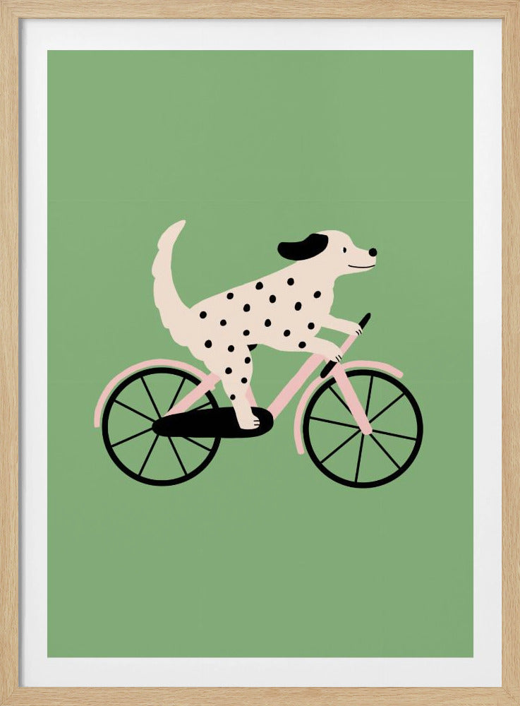 Spotted Dog Riding a Bicycle | Poster