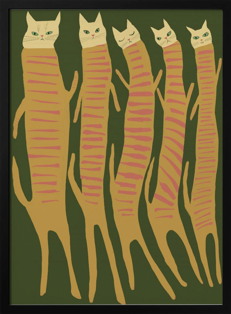 Five long cats | Poster