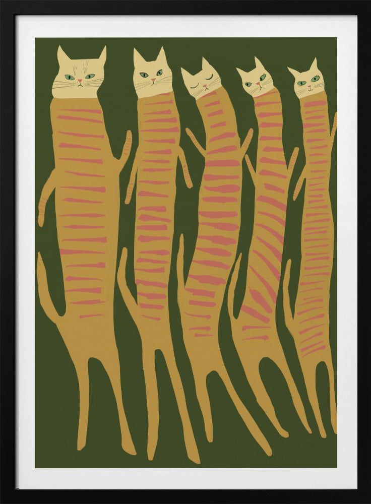 Five long cats | Poster