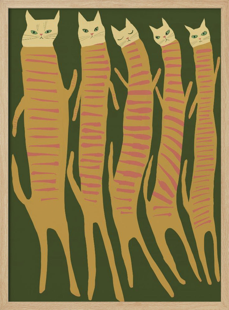 Five long cats | Poster