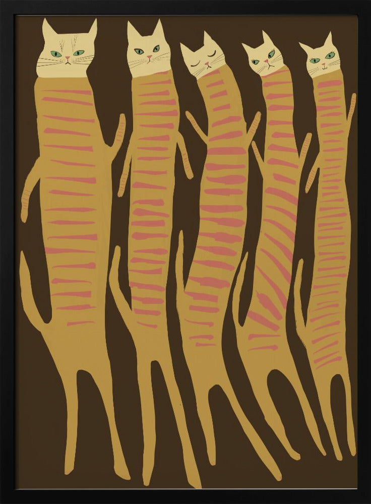 Five long cats | Poster