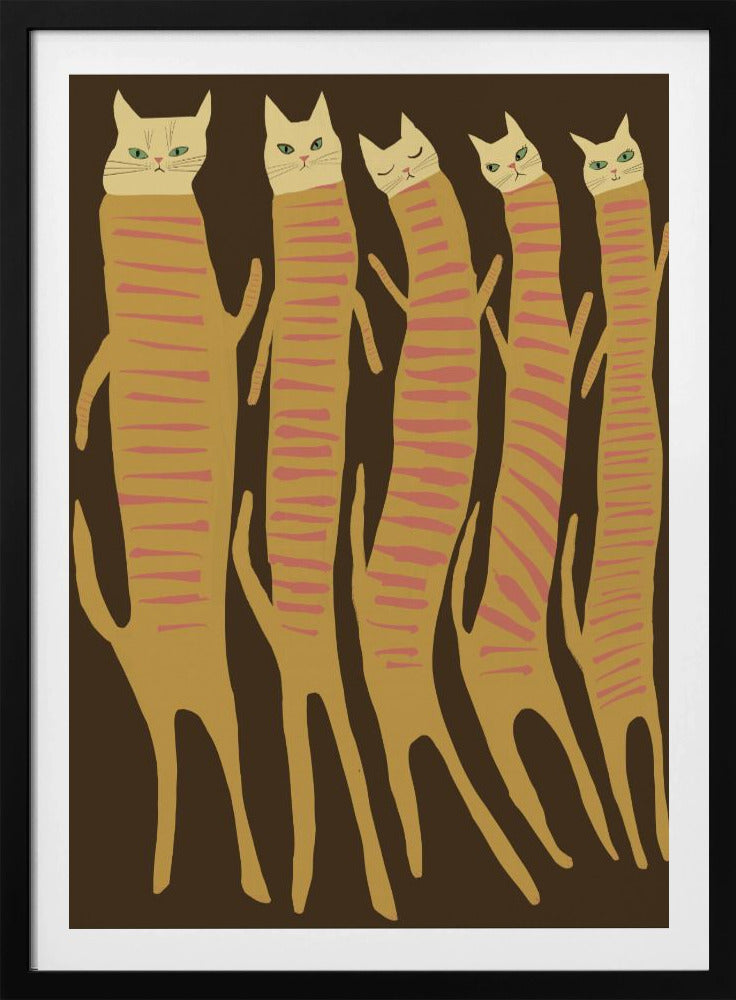Five long cats | Poster