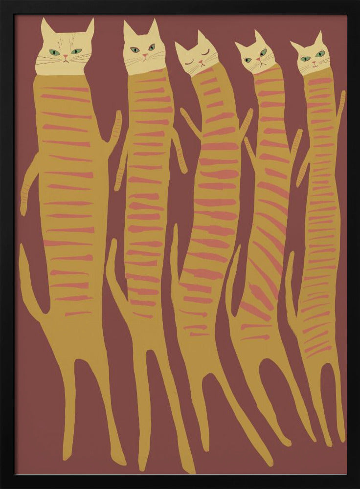 Five long cats | Poster