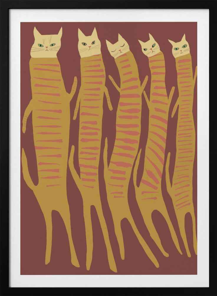 Five long cats | Poster