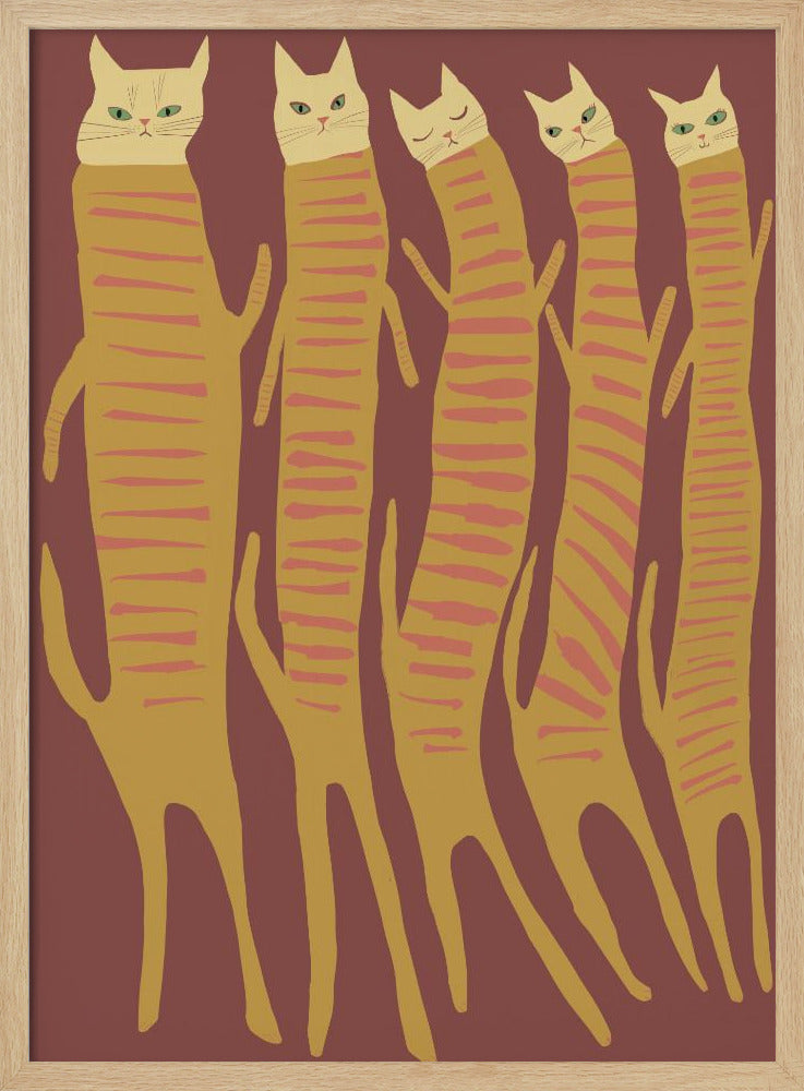 Five long cats | Poster