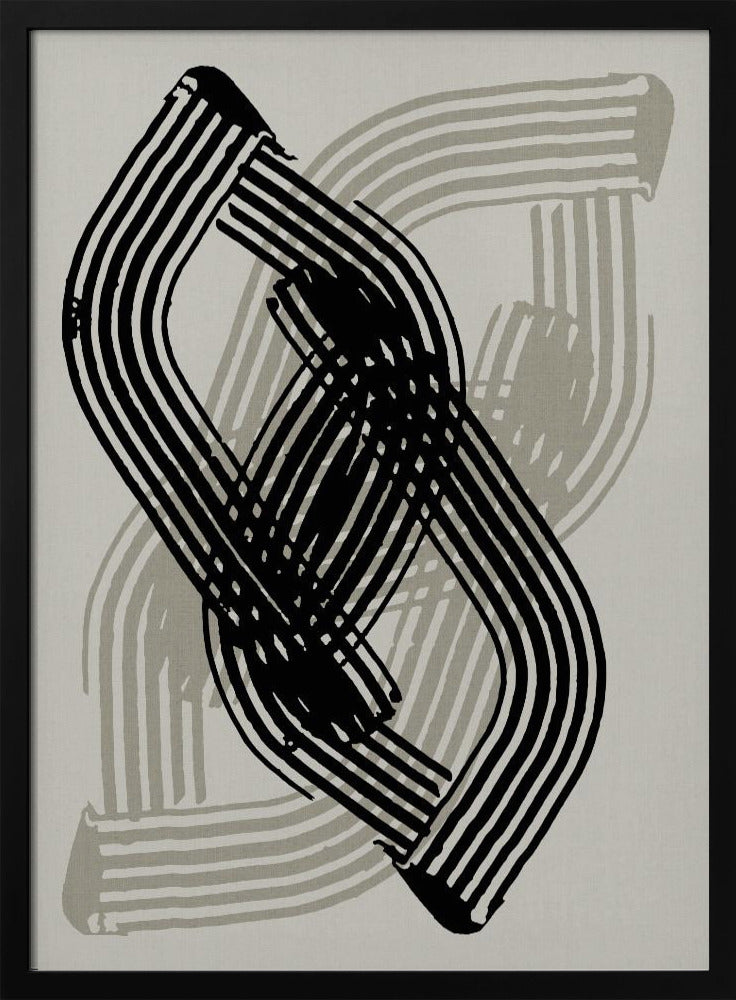 Abstract Curves in Black and Grey | Poster