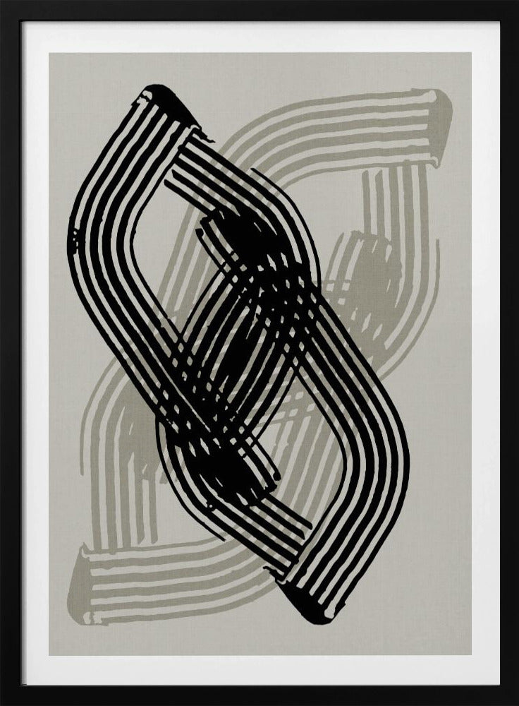 Abstract Curves in Black and Grey | Poster