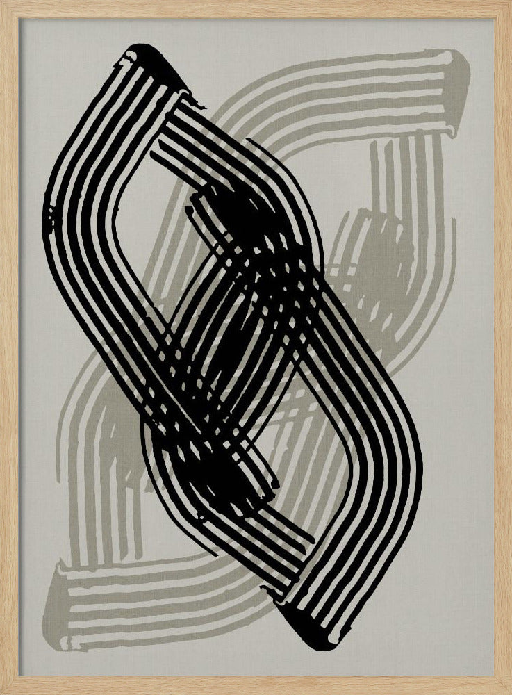 Abstract Curves in Black and Grey | Poster