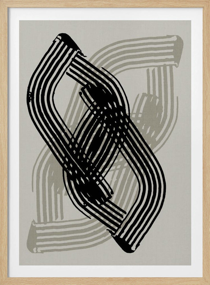 Abstract Curves in Black and Grey | Poster