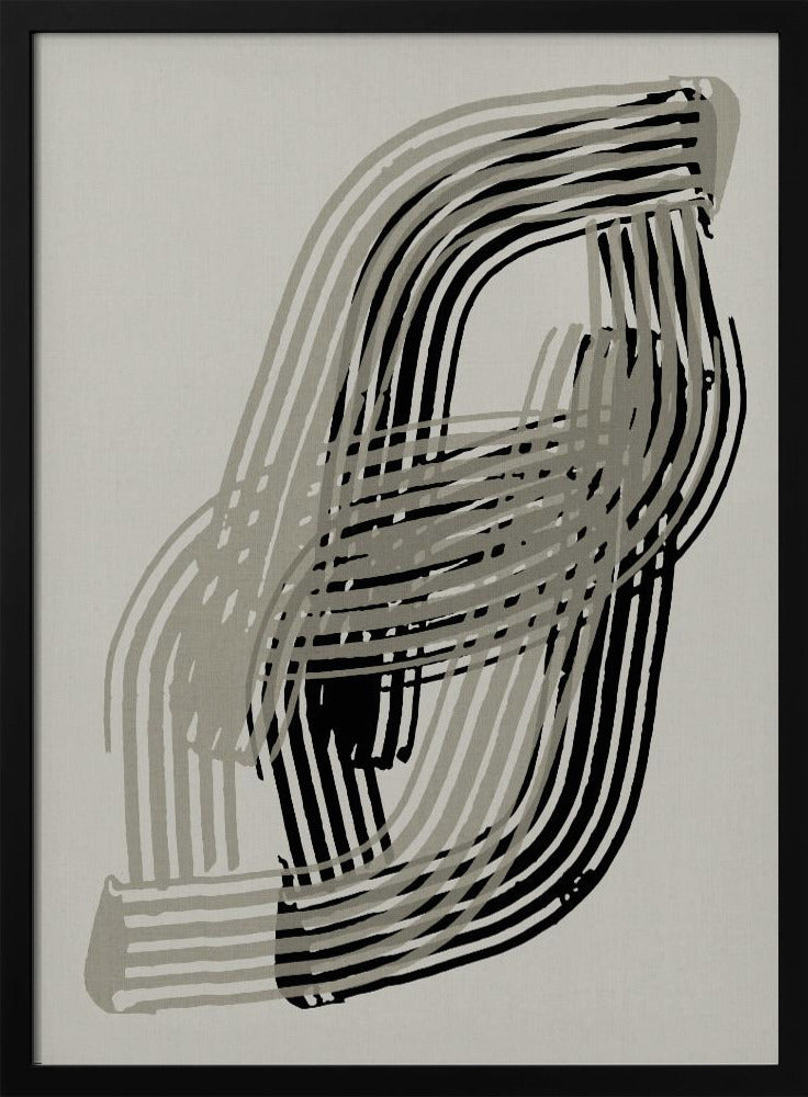 Abstract Curves in Grey and Black | Poster