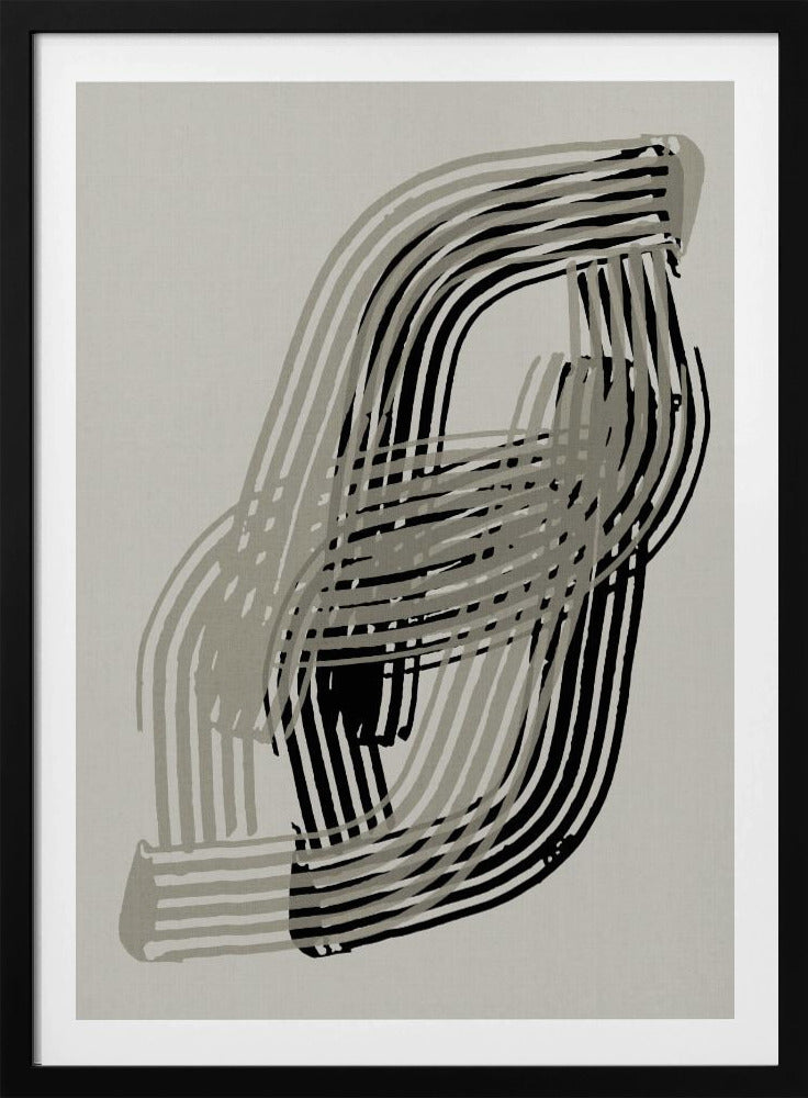 Abstract Curves in Grey and Black | Poster