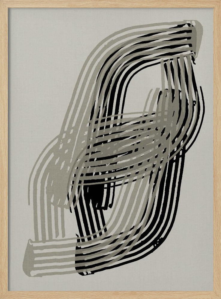 Abstract Curves in Grey and Black | Poster