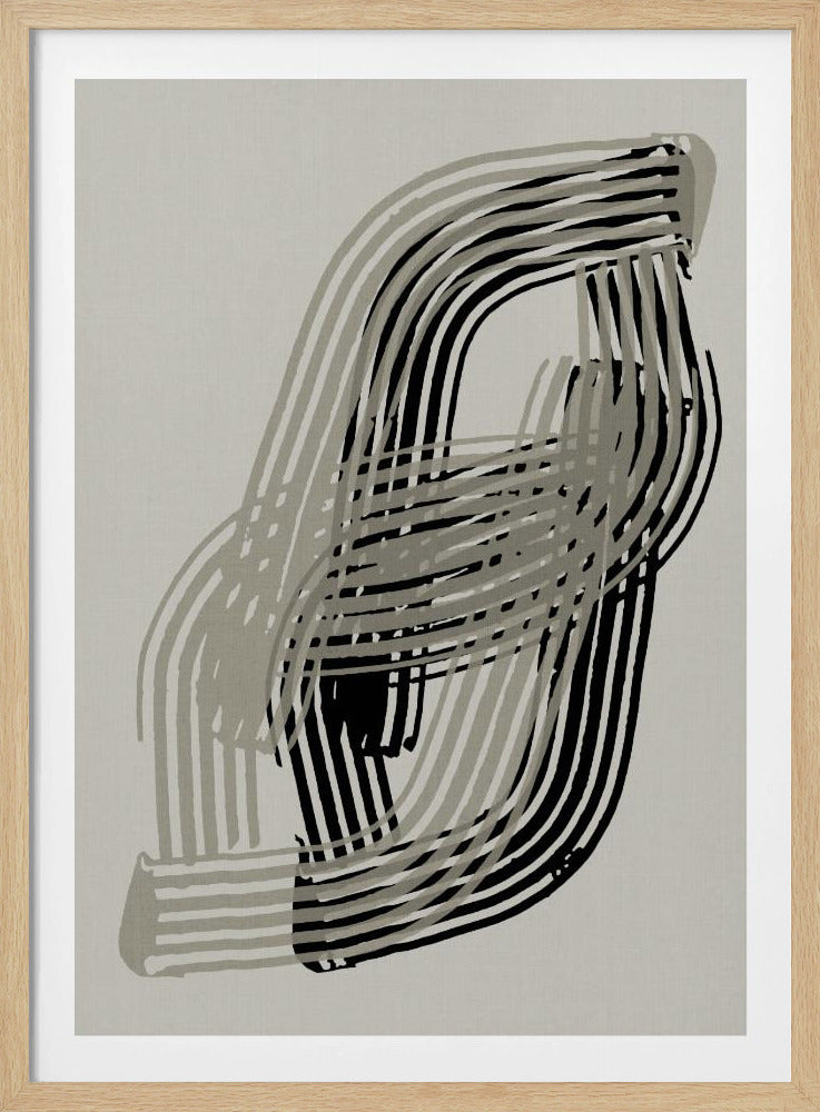 Abstract Curves in Grey and Black | Poster