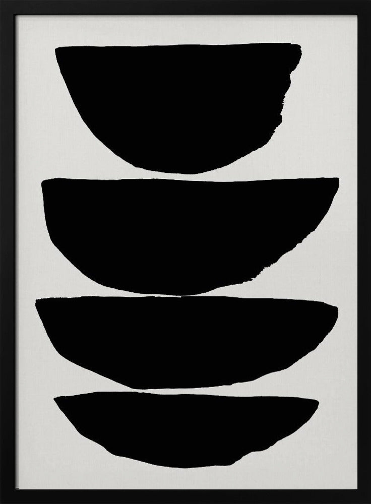 Minimalist Black Abstract Ellipses | Poster