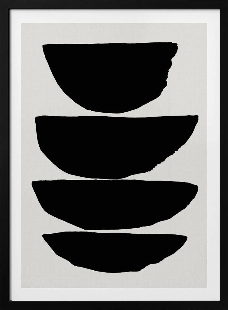 Minimalist Black Abstract Ellipses | Poster