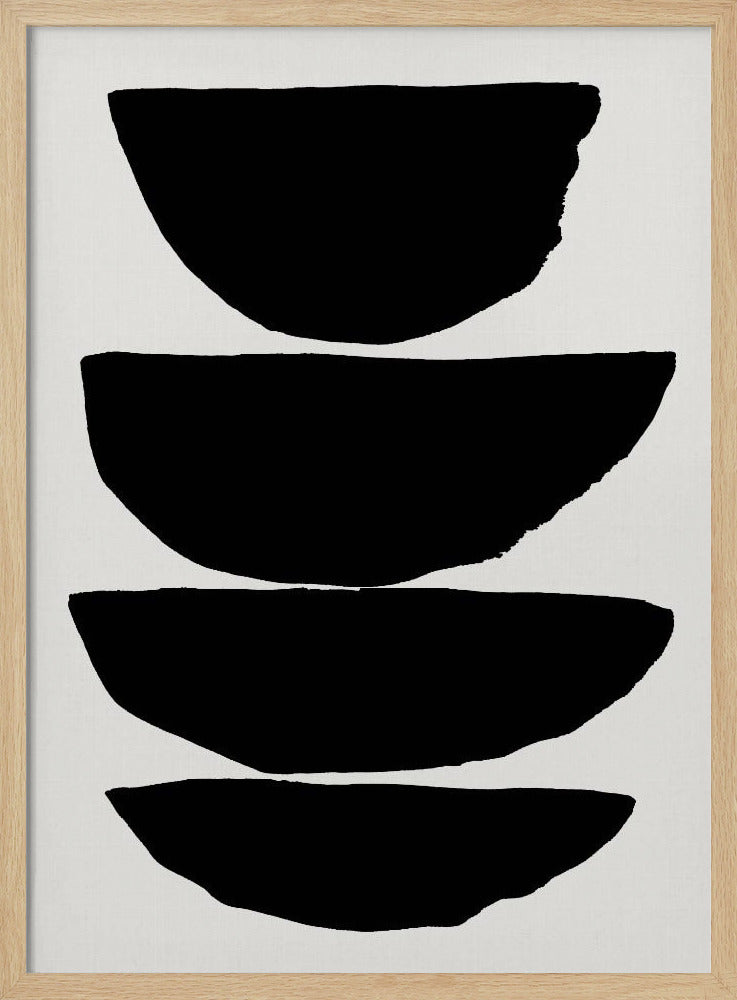 Minimalist Black Abstract Ellipses | Poster
