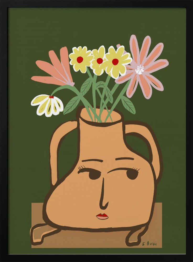 Lady vase with flowers | Poster