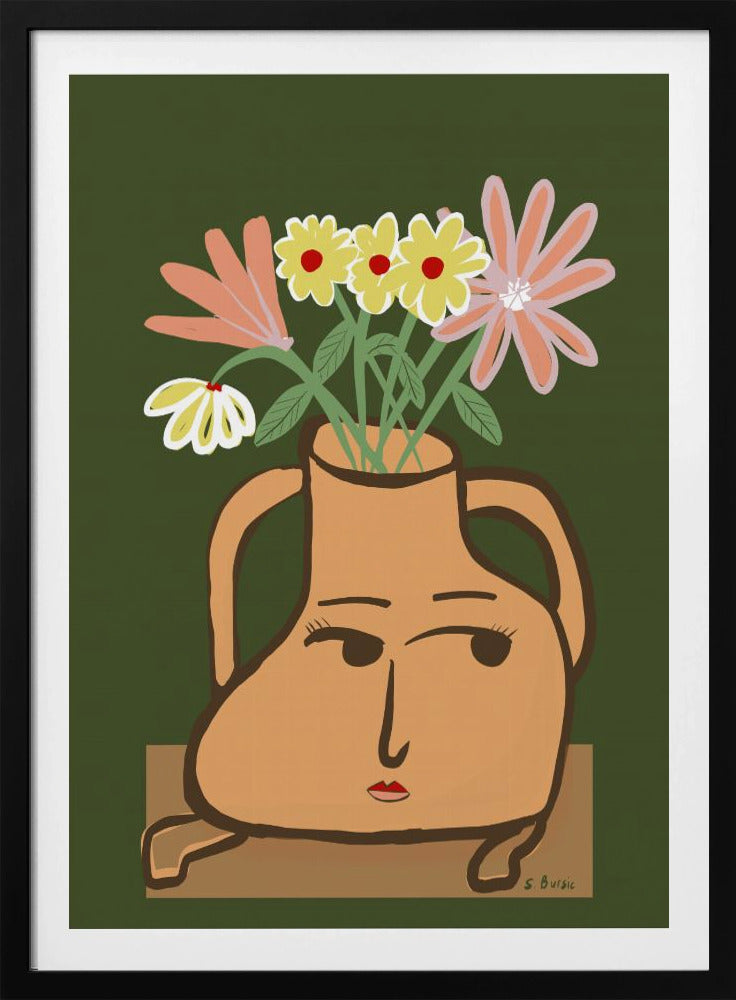 Lady vase with flowers | Poster