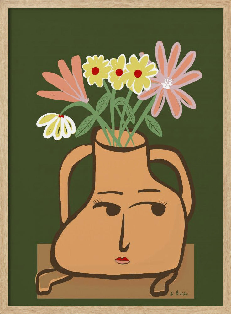 Lady vase with flowers | Poster
