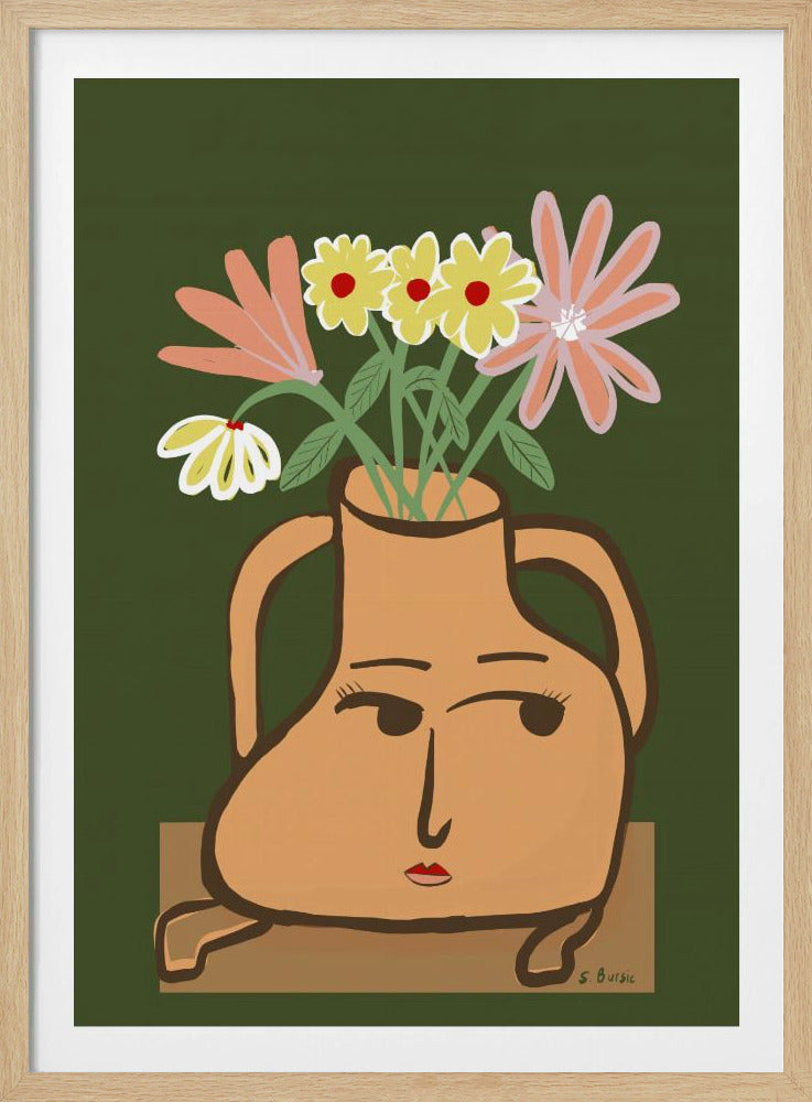 Lady vase with flowers | Poster