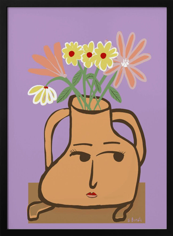 Lady vase with flowers | Poster