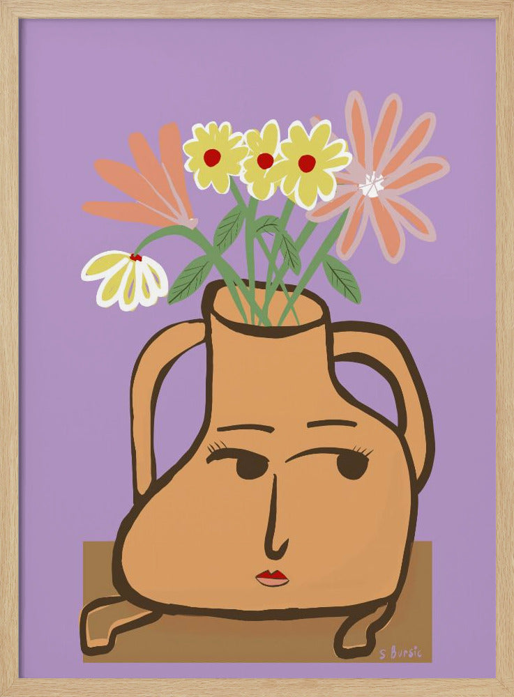 Lady vase with flowers | Poster