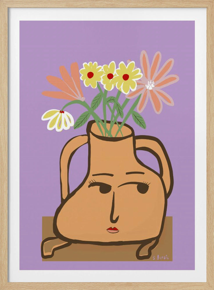 Lady vase with flowers | Poster