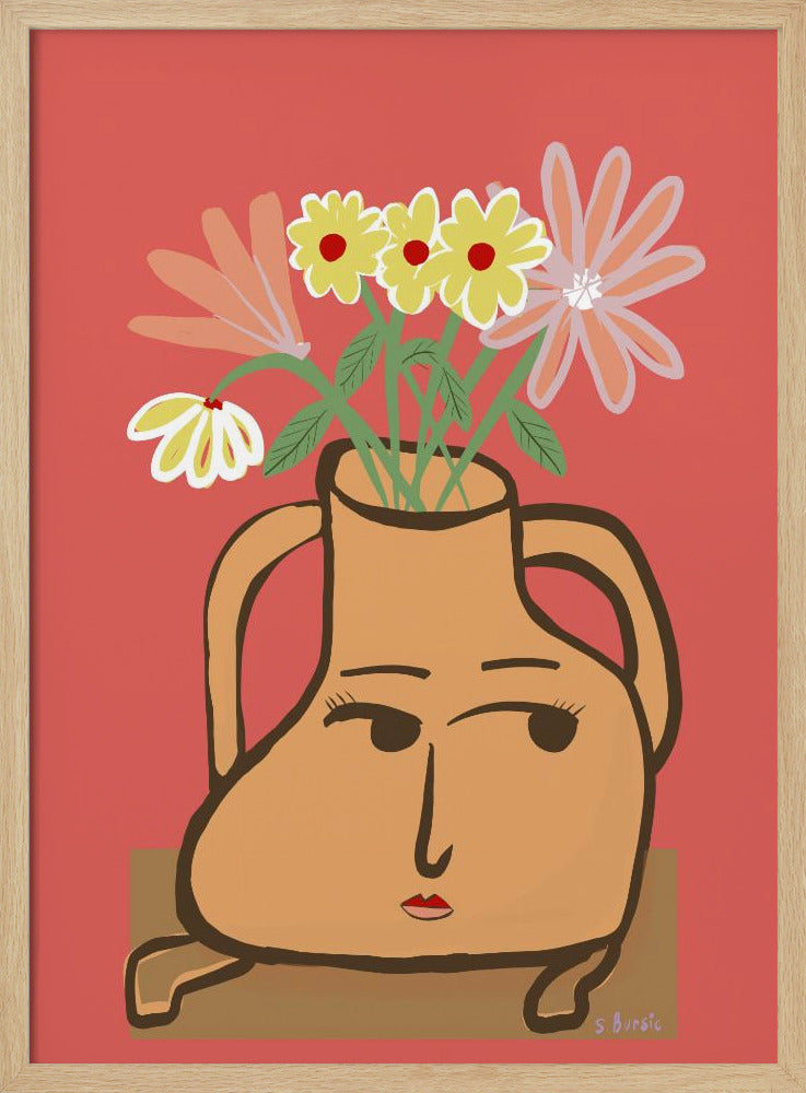 Lady vase with flowers | Poster