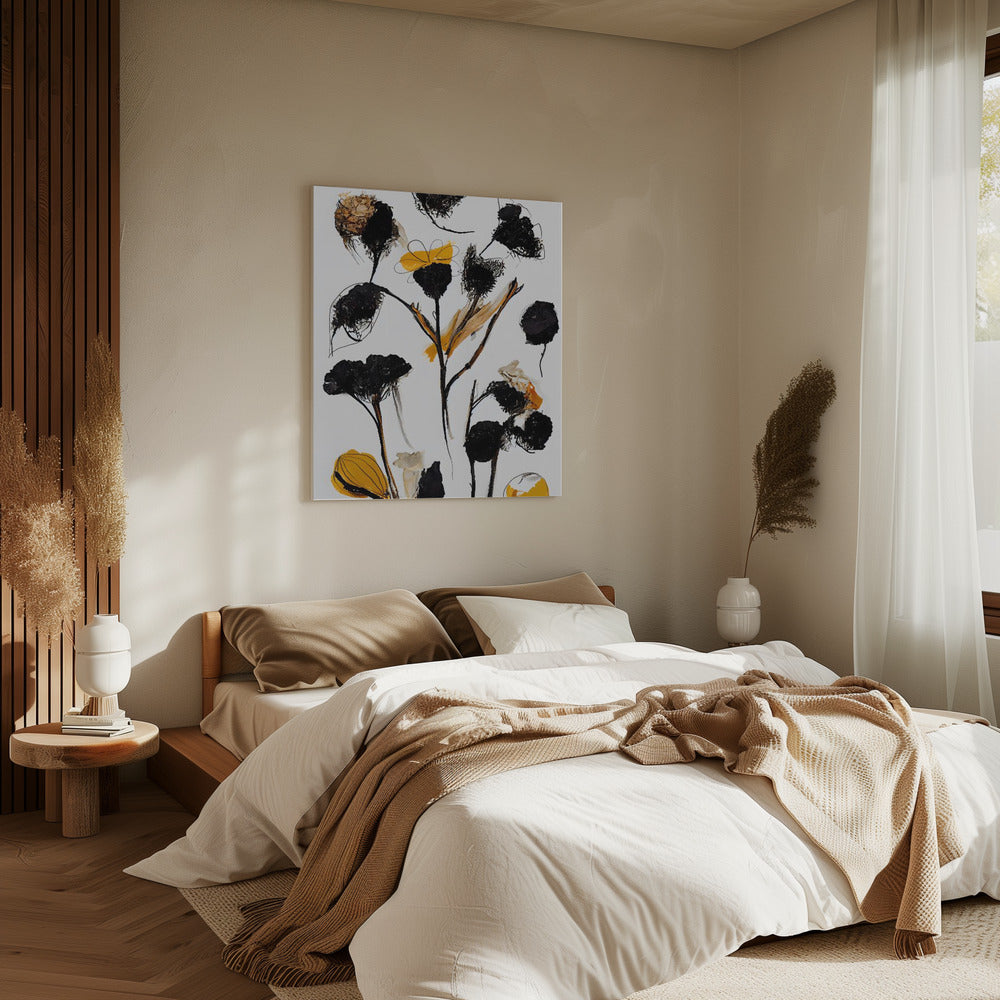 Black Dry Flowers | Canvas