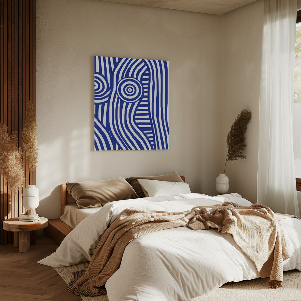Front Blue and White Striped Nude | Canvas