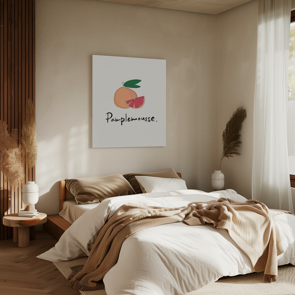 Modern French Fruits Collection &quot;Grapefruit / Pamplemousse&quot; | Canvas