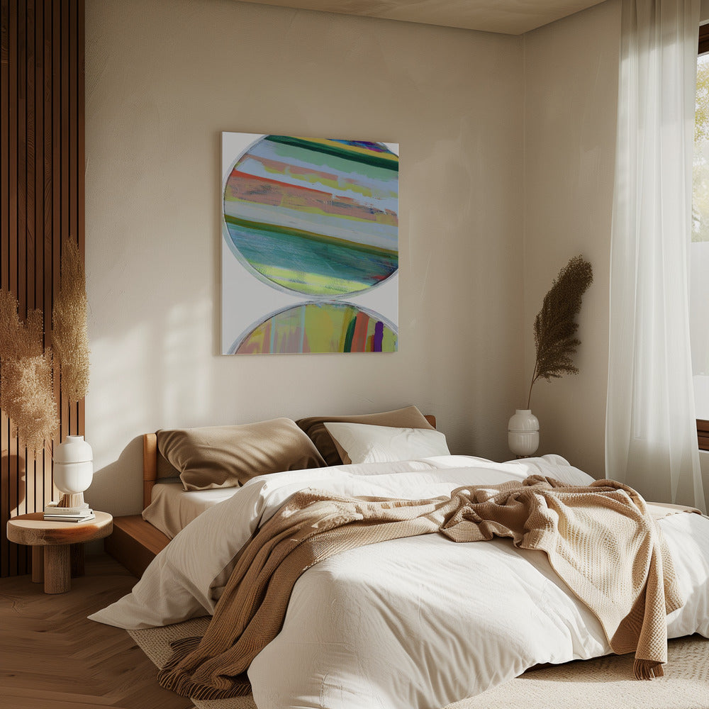 Abstract Stripes &amp; Circles No 1 | Canvas